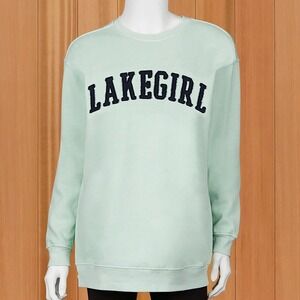 Lakegirl Women's Ringspun Sweatshirt Mint Green/Navy Large